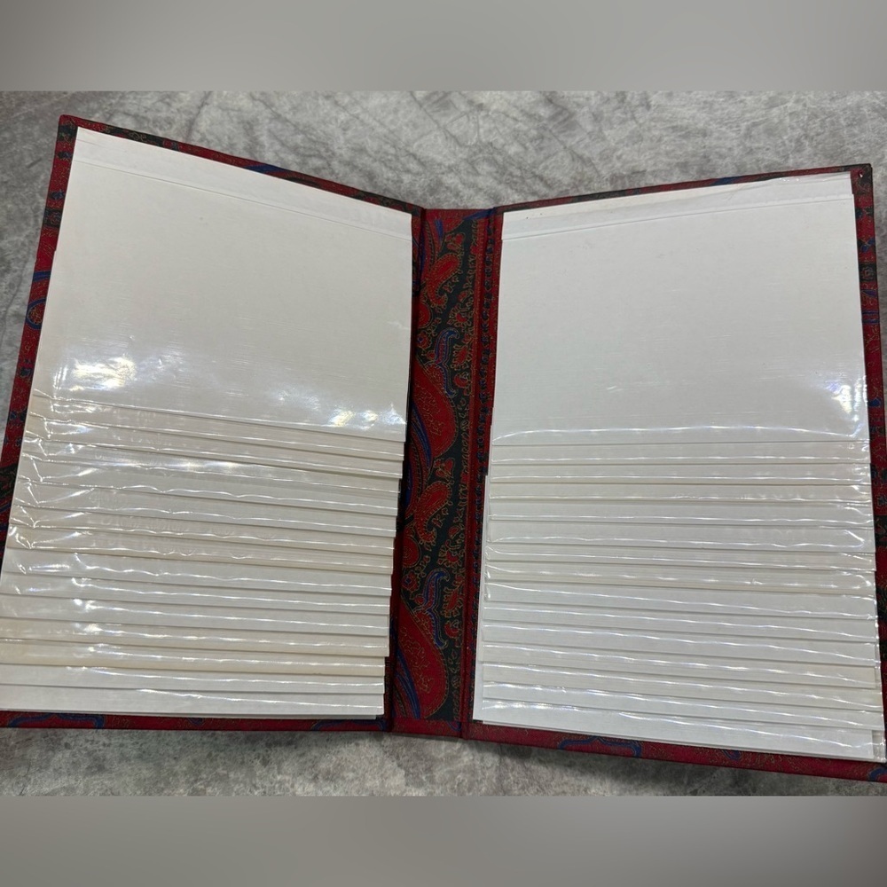 Vintage 80’s Christmas Santa paisley Folk art photo album/recipe card holder EC - Picture 4 of 6